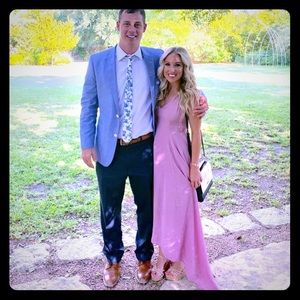 High low maxi dress pink